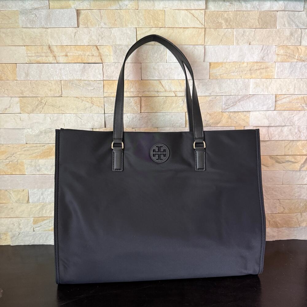 NEW‼️ TORY BURCH ELLA TOTE BLACK 136144 NYLON